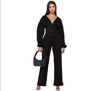 COPY - NWT Maniere De Voir Volume Sleeve Corset Hoodie & Contour Piping Joggers…